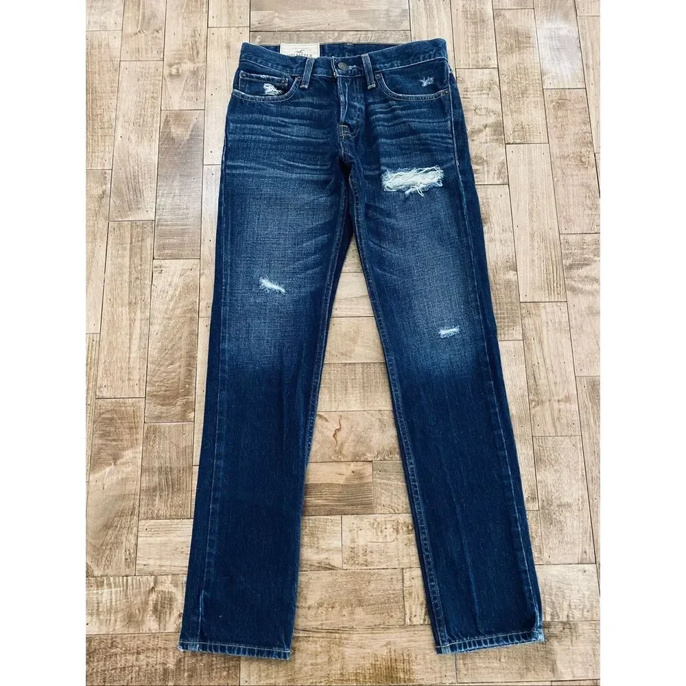 Hollister Mens Skinny Jeans Dark Wash Size W28xL30